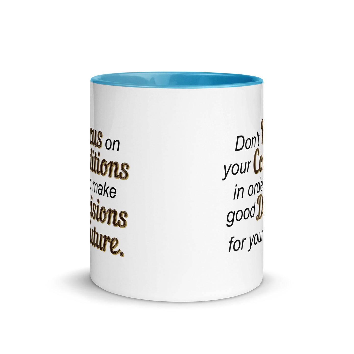 Taza de café para tomar decisiones con visión de futuro