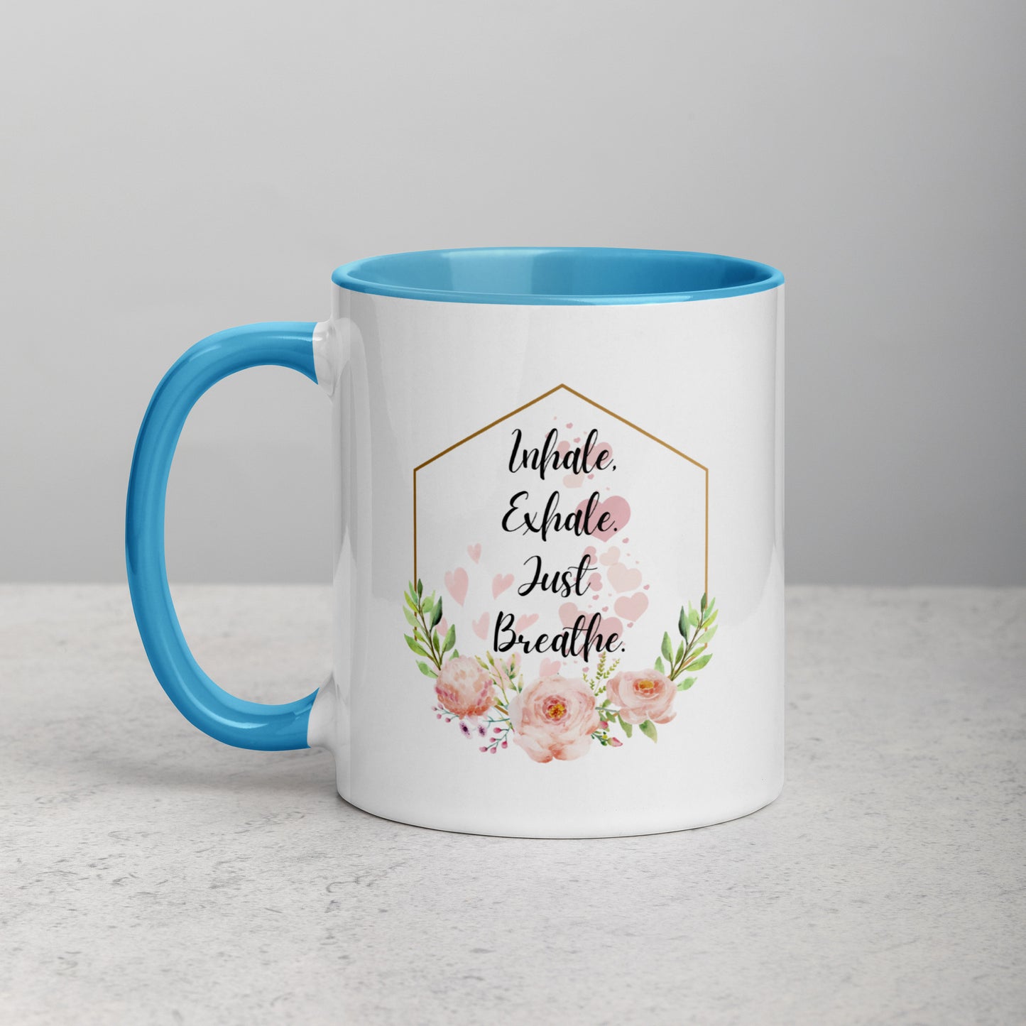 Taza de café inspiradora Zen Breathe Easy