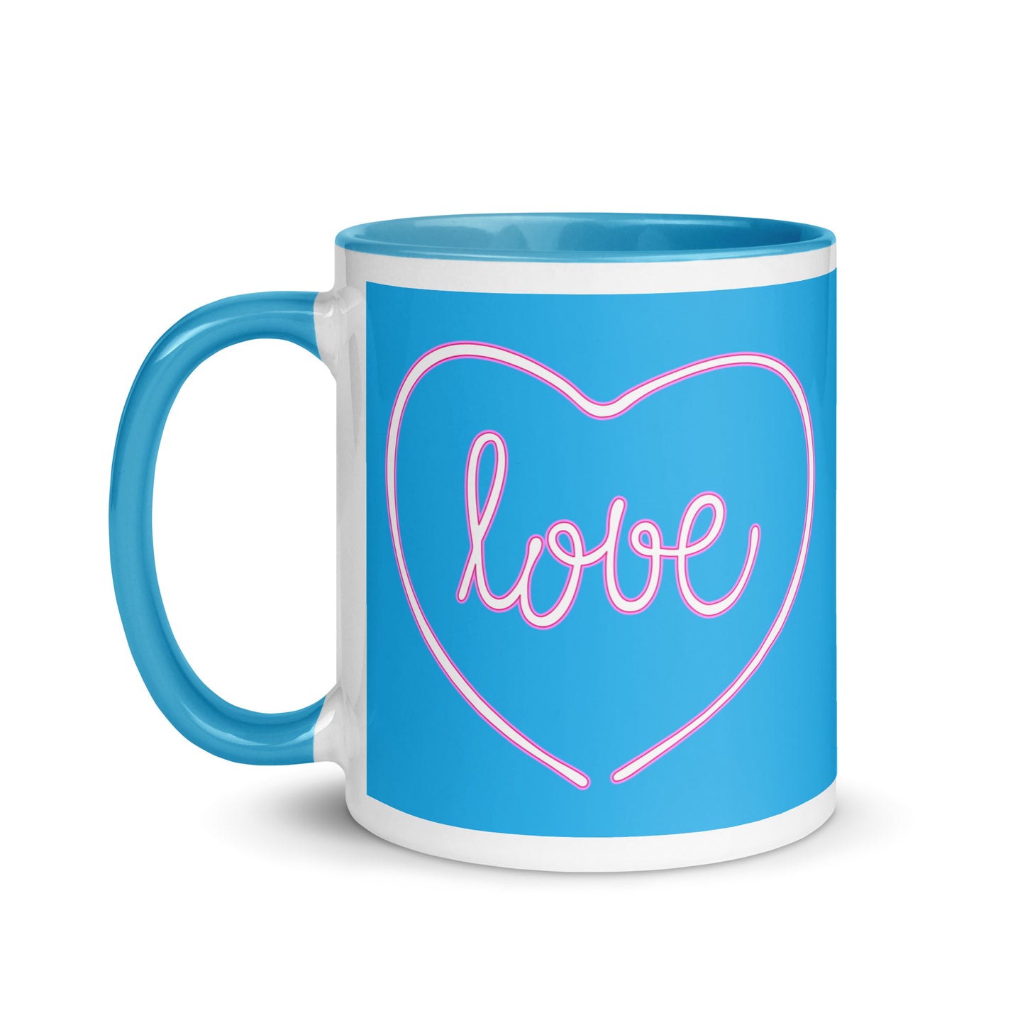 Taza de café azul Love & Heart: expresa tu afecto
