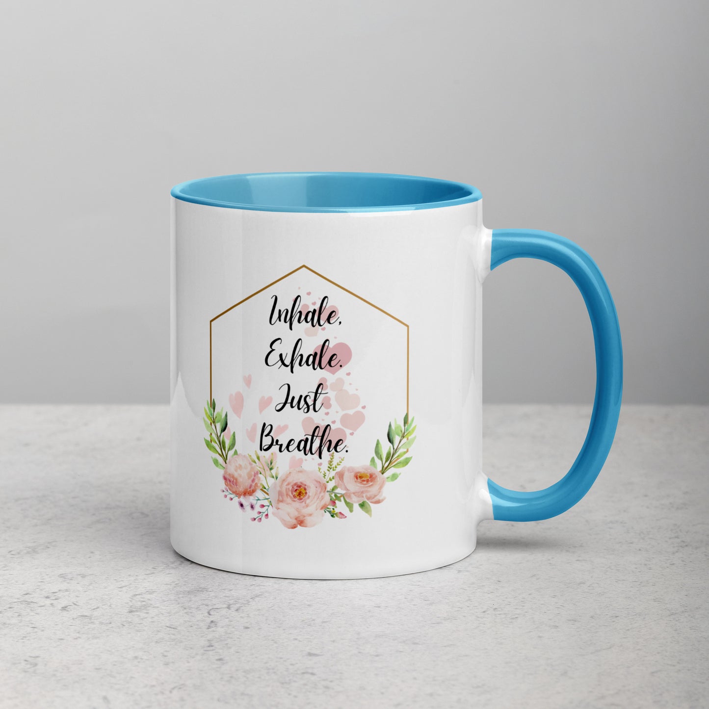 Taza de café inspiradora Zen Breathe Easy