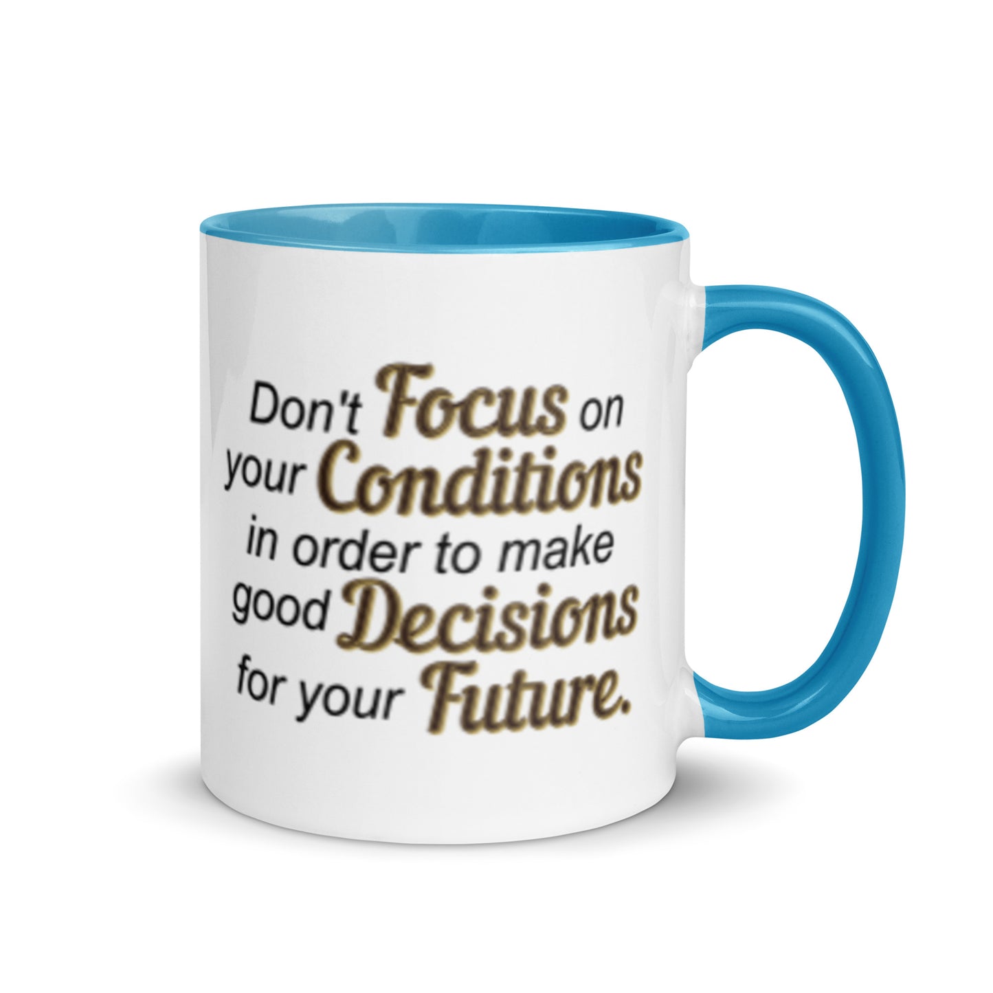 Taza de café para tomar decisiones con visión de futuro
