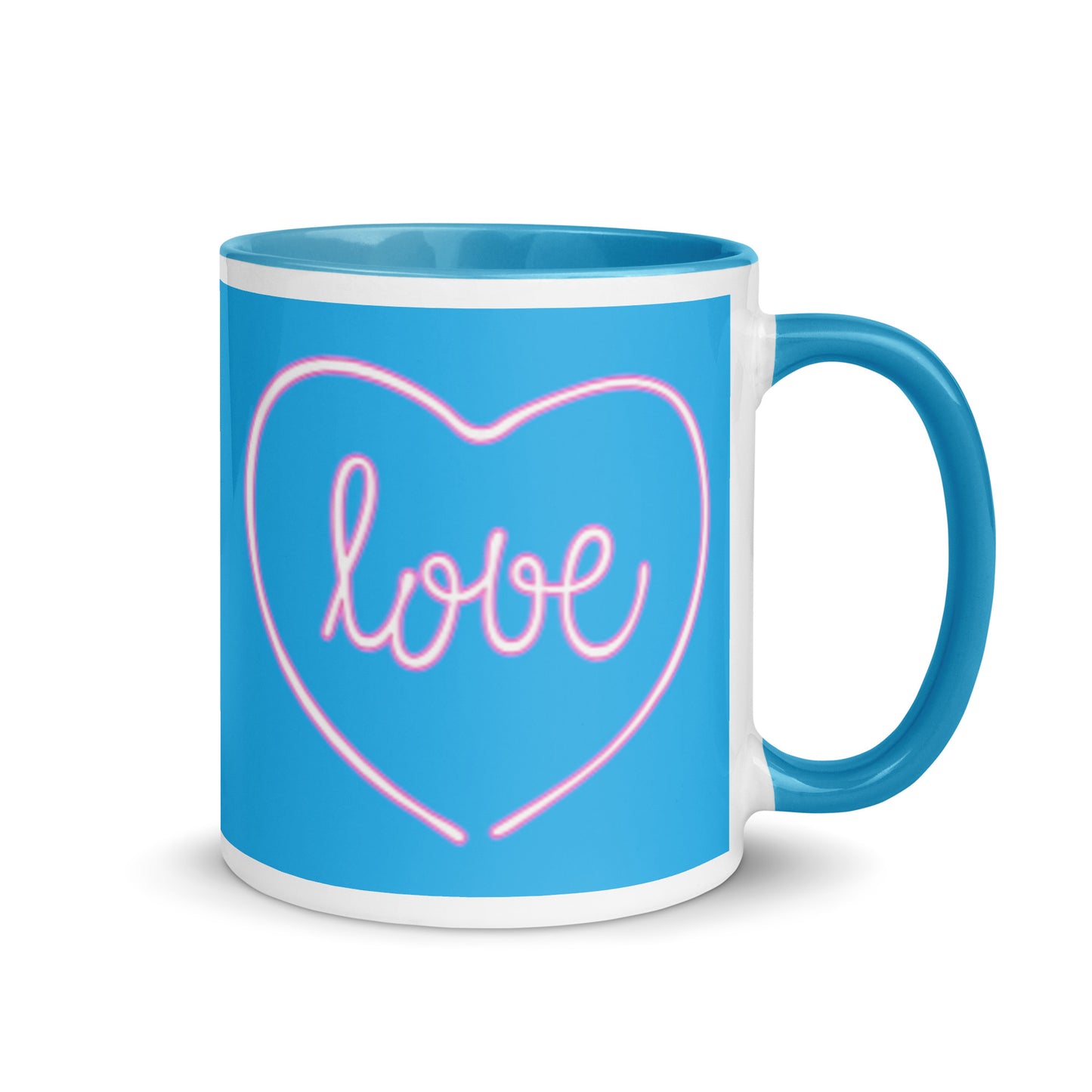 Taza de café azul Love & Heart: expresa tu afecto