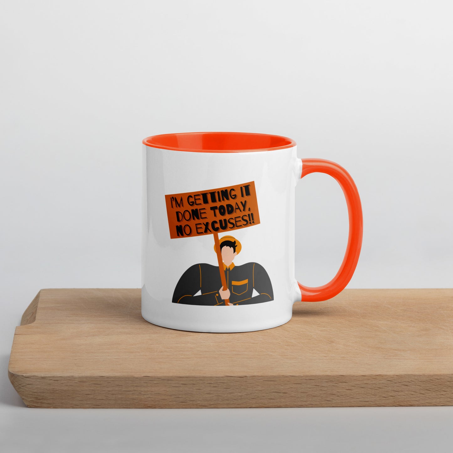 Taza de café con el mensaje "Manifestante motivado"