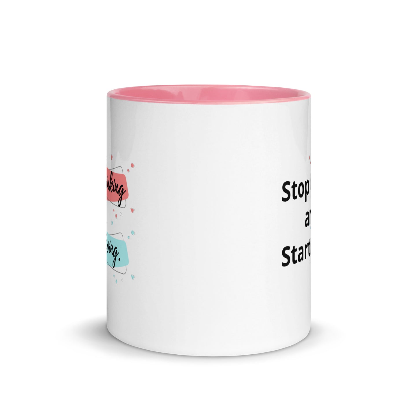 Taza de café motivacional Piensa menos, haz más