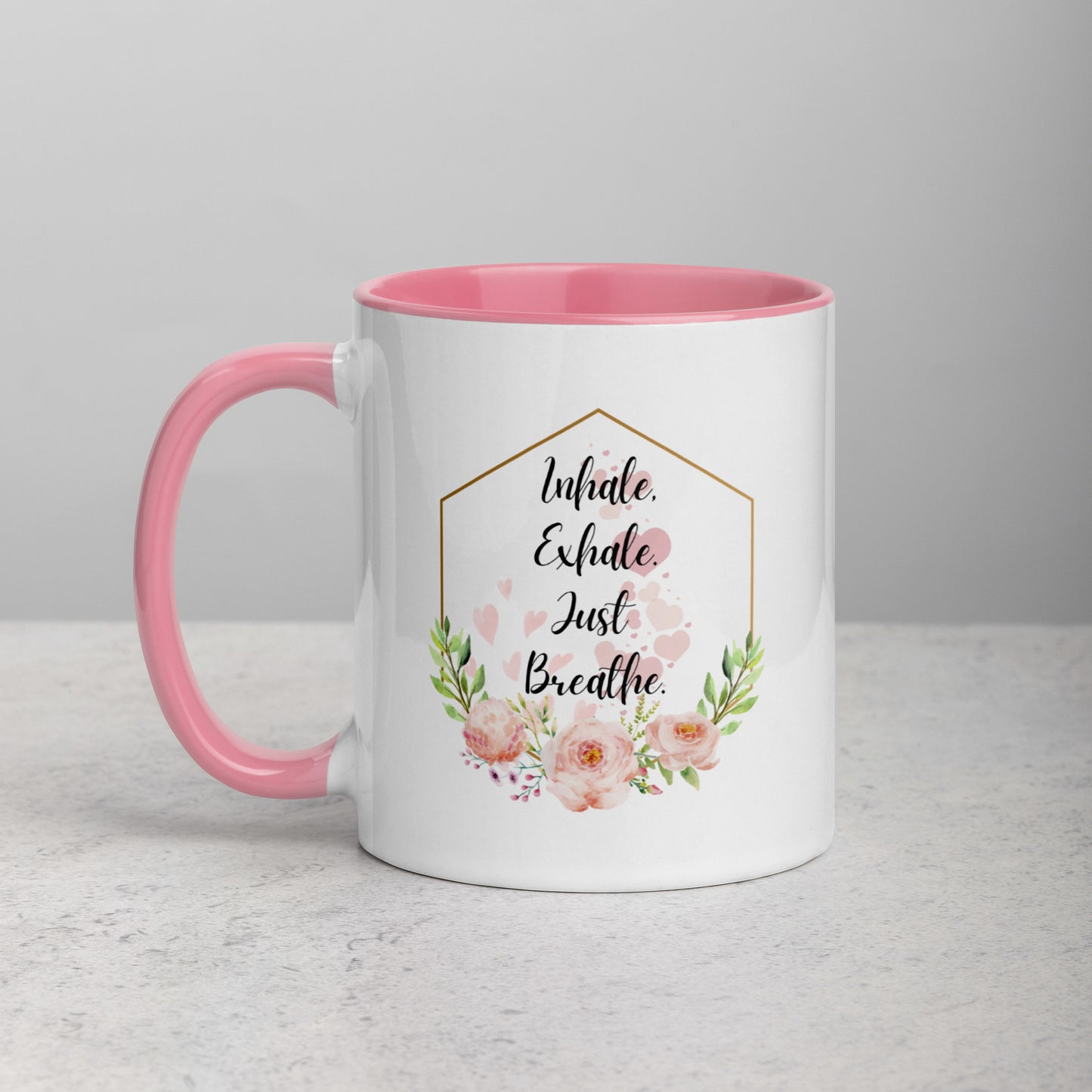 Taza de café inspiradora Zen Breathe Easy