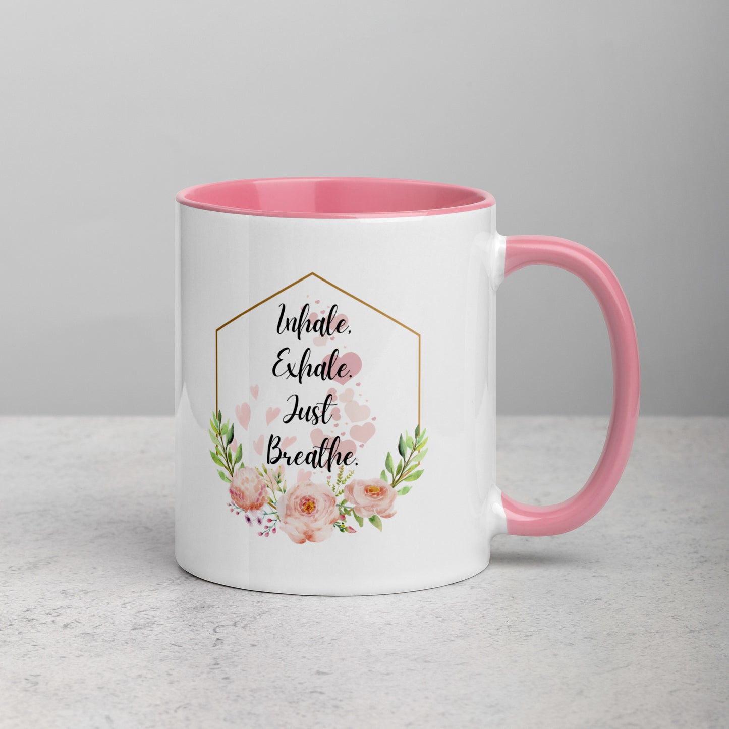 Taza de café inspiradora Zen Breathe Easy