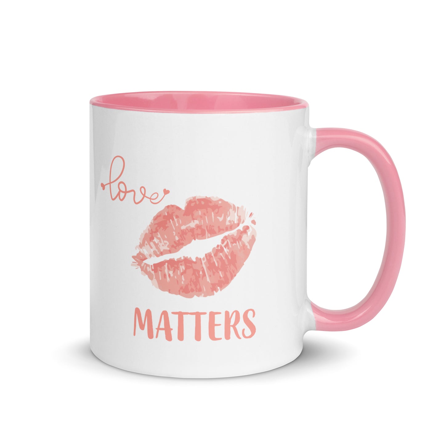Taza de café con el dulce beso del amor