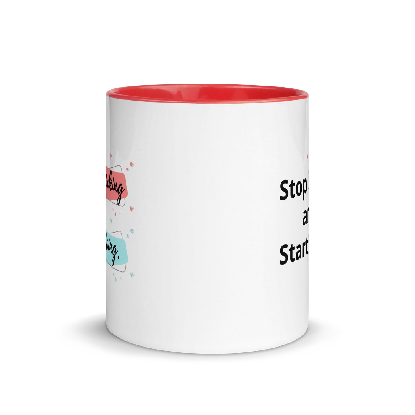 Taza de café motivacional Piensa menos, haz más