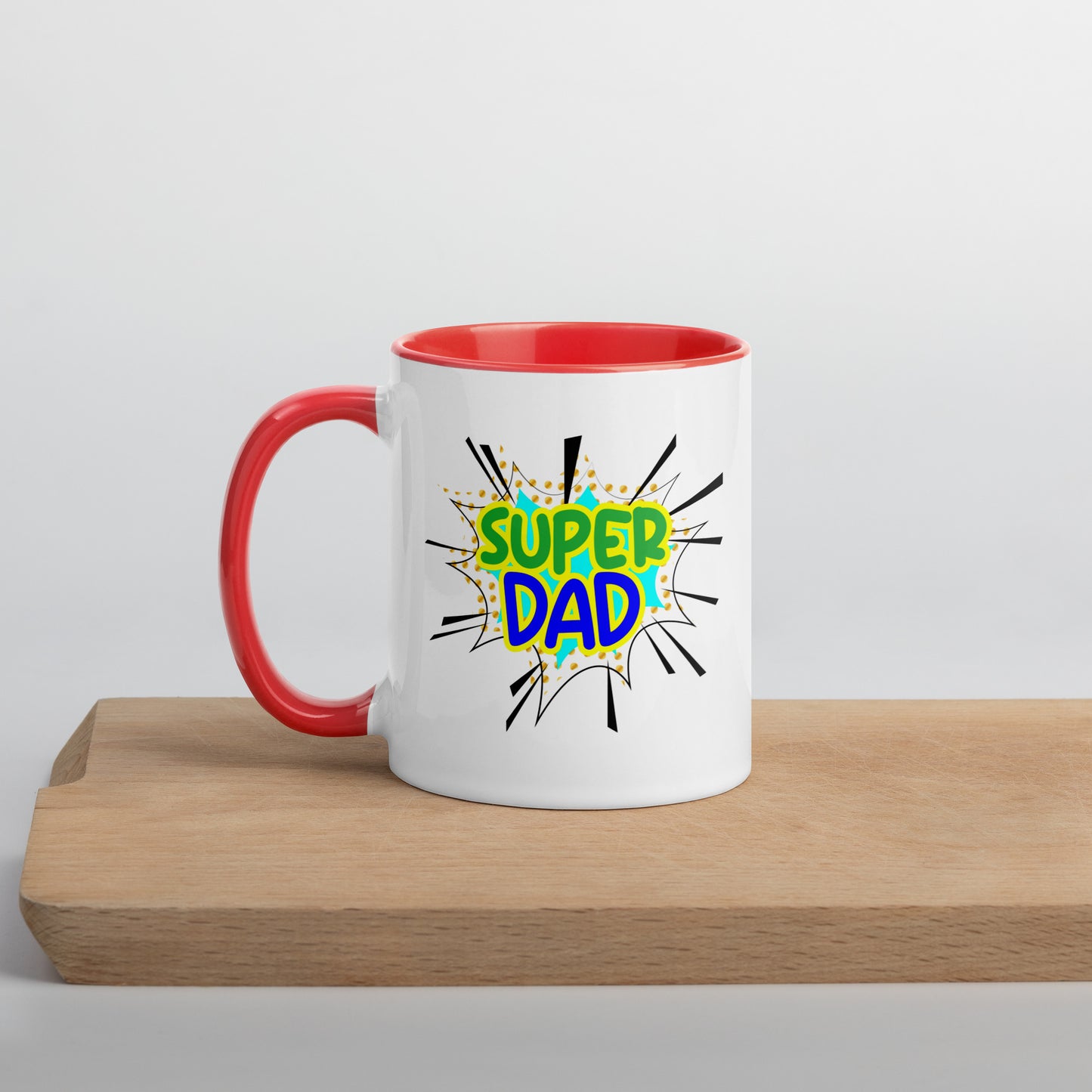 Taza de café con el texto "Super Dad Hero" para inspirarte a diario