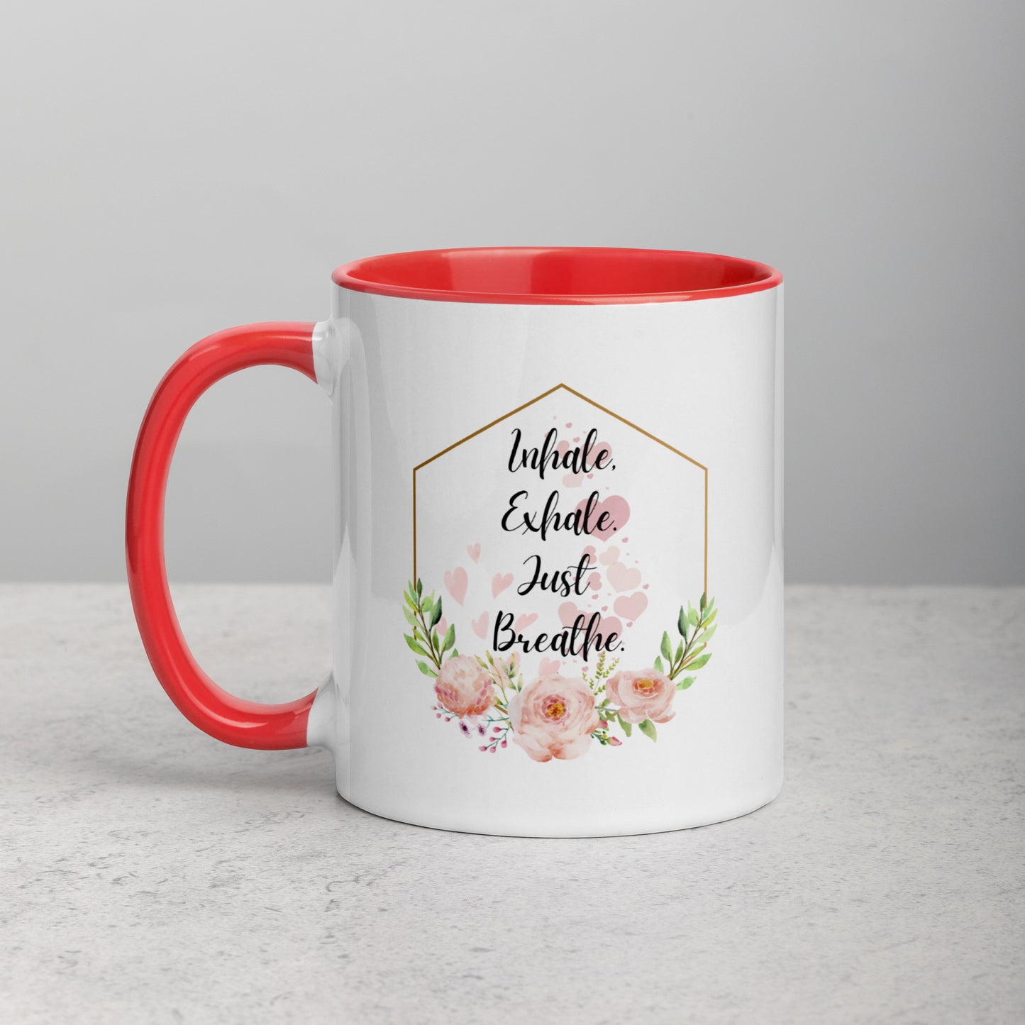 Taza de café inspiradora Zen Breathe Easy