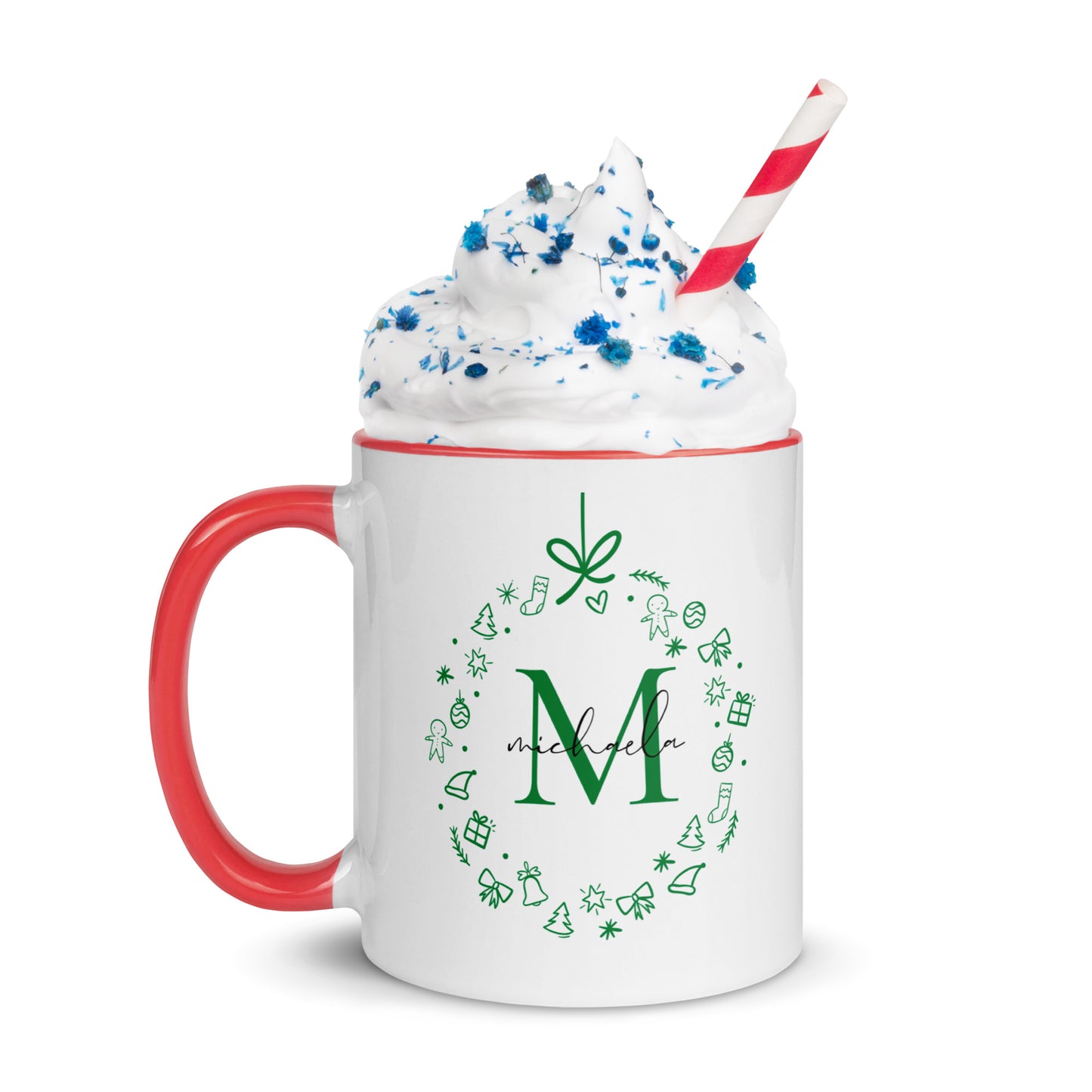 Taza con el monograma alegre de Michaela