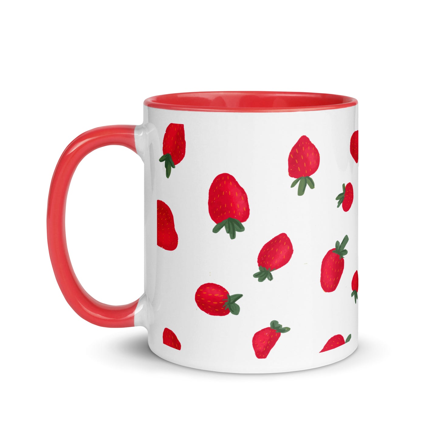 Taza de café con sinfonía de fresas