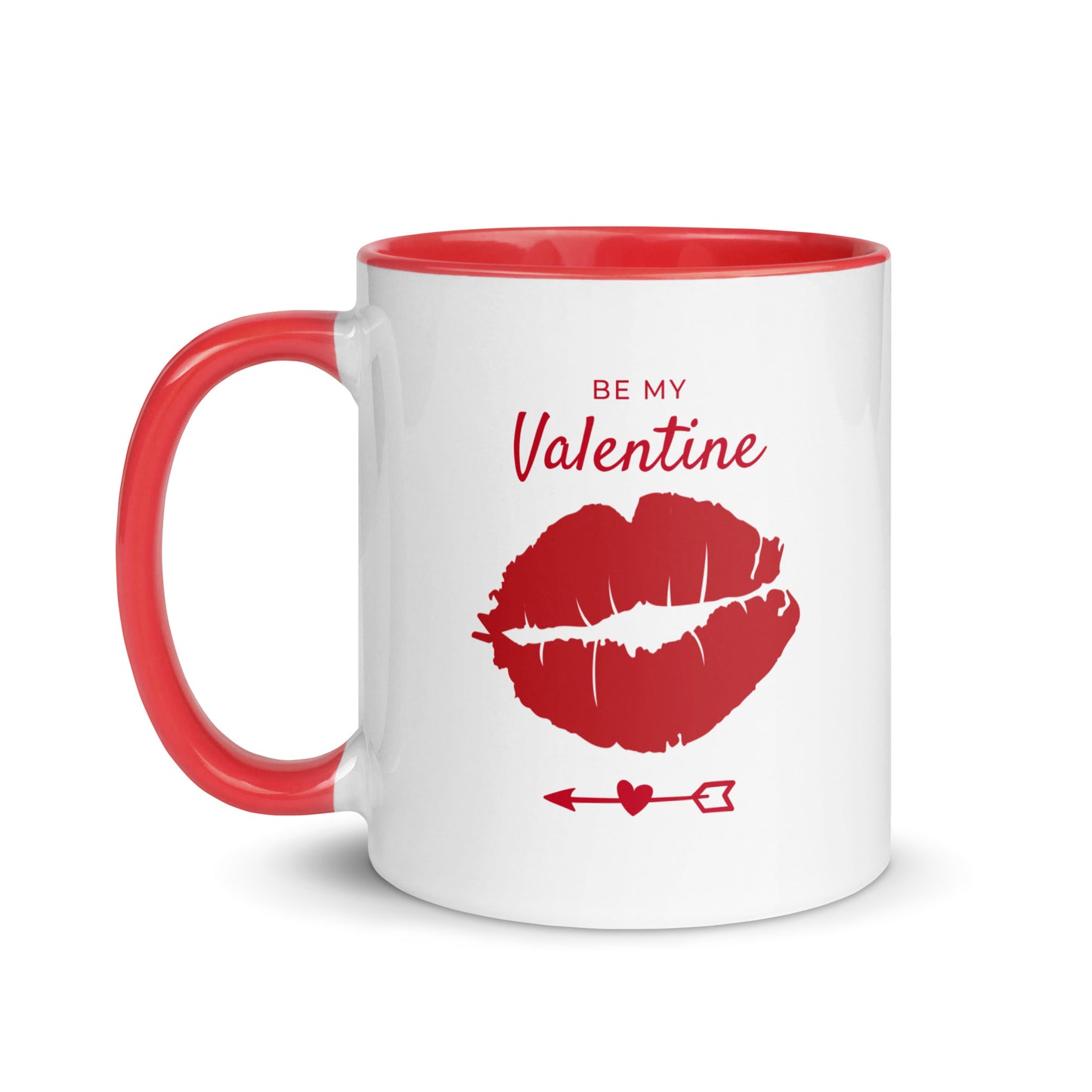 Taza de café con un dulce beso de San Valentín