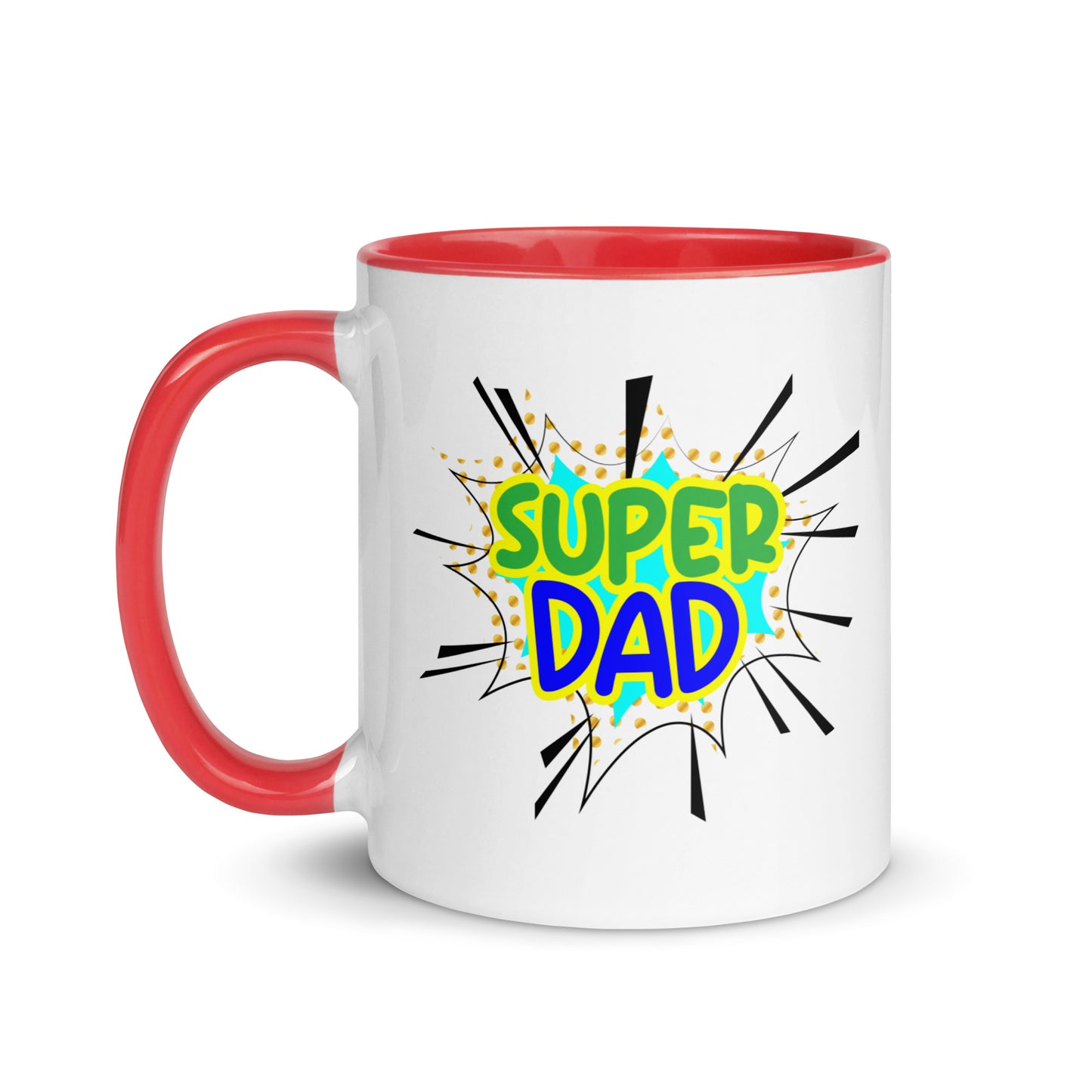 Taza de café con el texto "Super Dad Hero" para inspirarte a diario