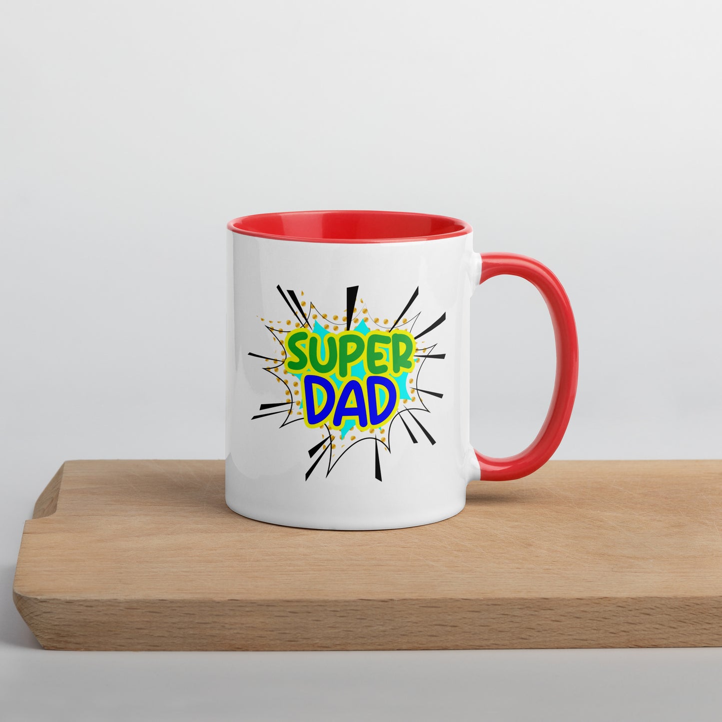 Taza de café con el texto "Super Dad Hero" para inspirarte a diario