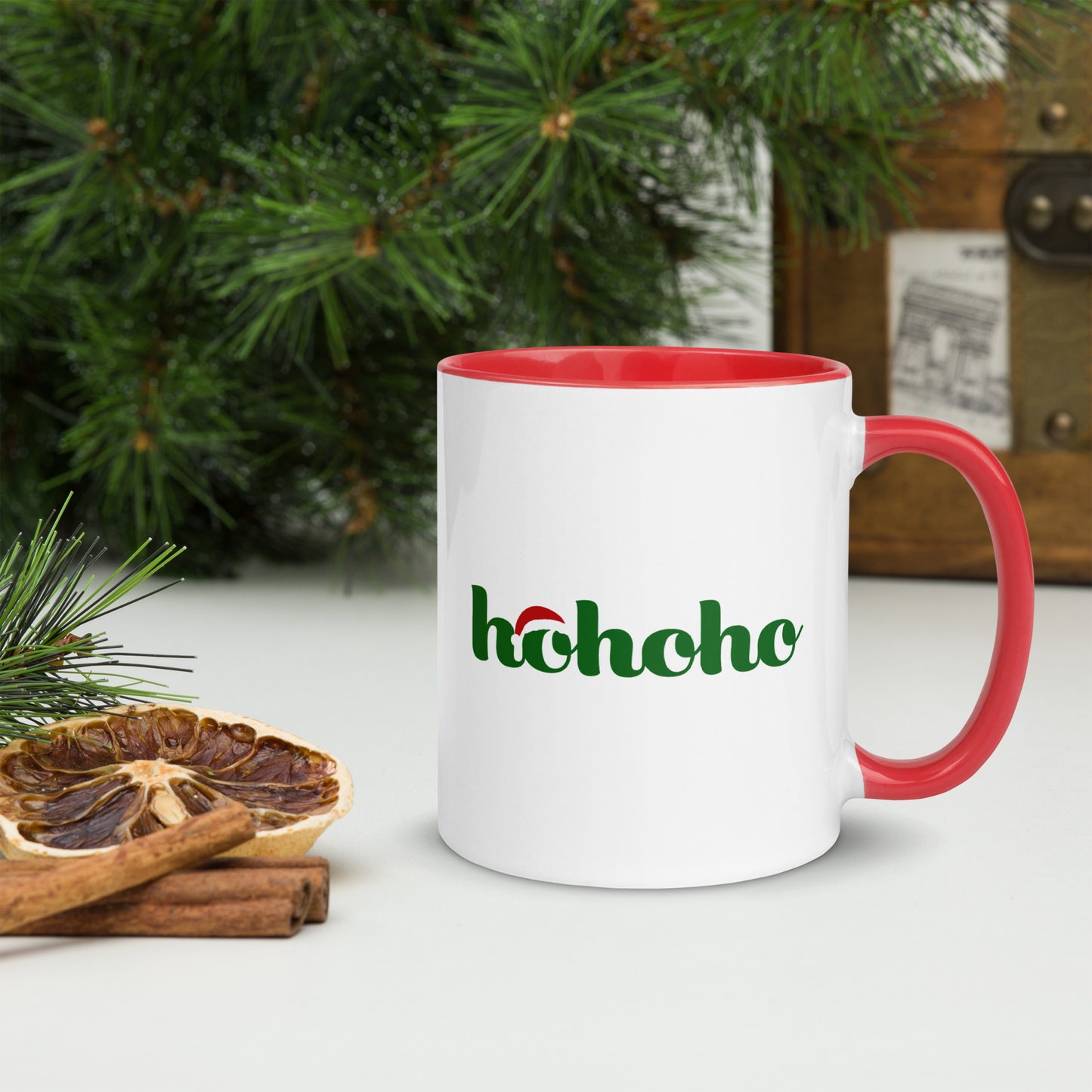 Taza de café con la alegría de Papá Noel
