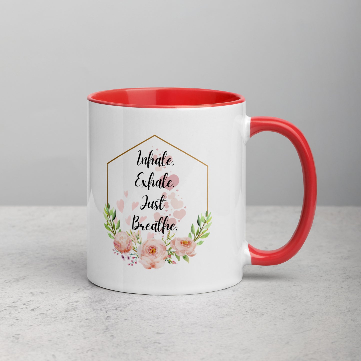 Taza de café inspiradora Zen Breathe Easy