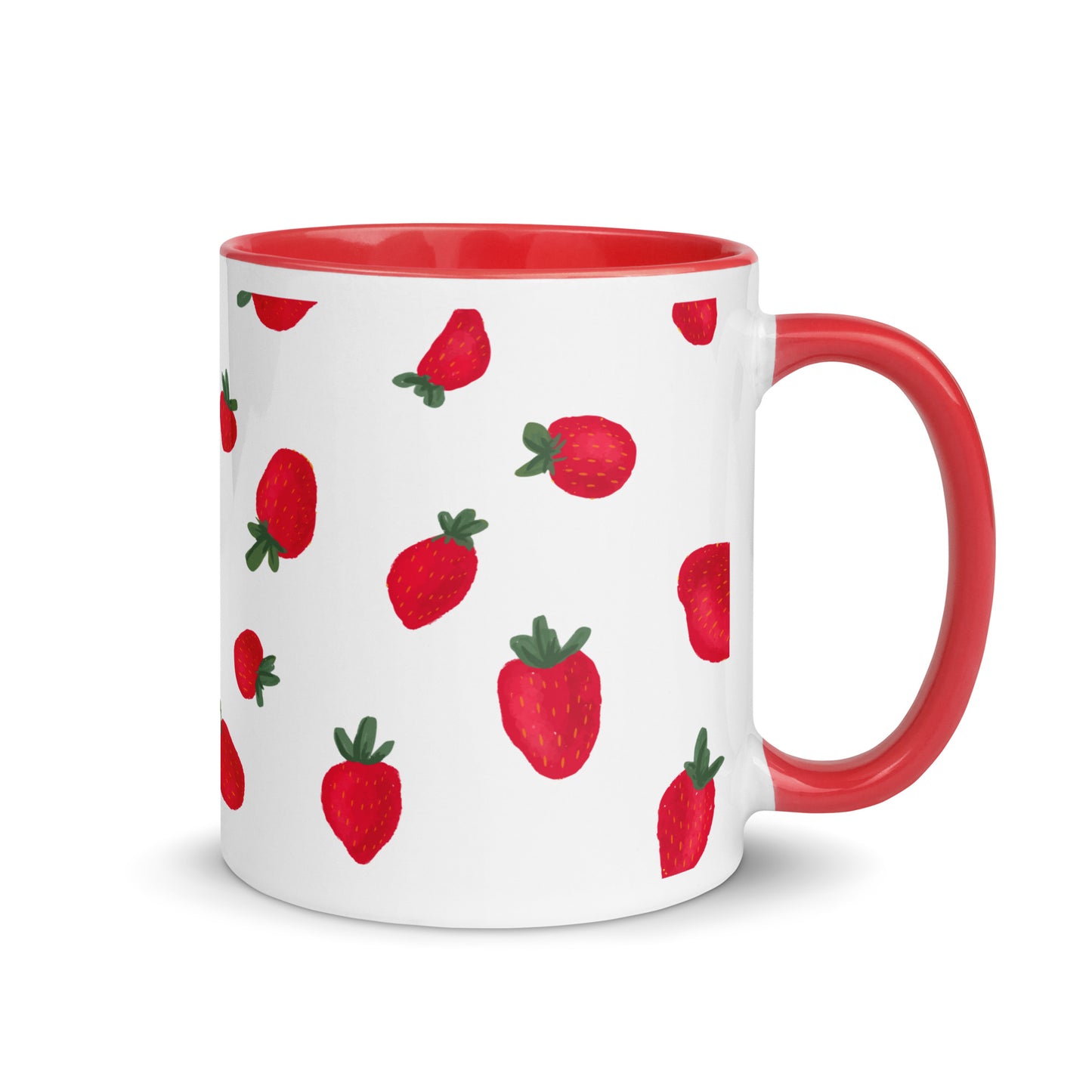 Taza de café con sinfonía de fresas