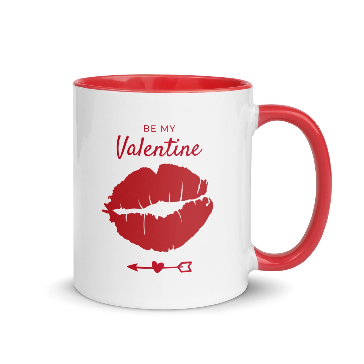 Taza de café con un dulce beso de San Valentín