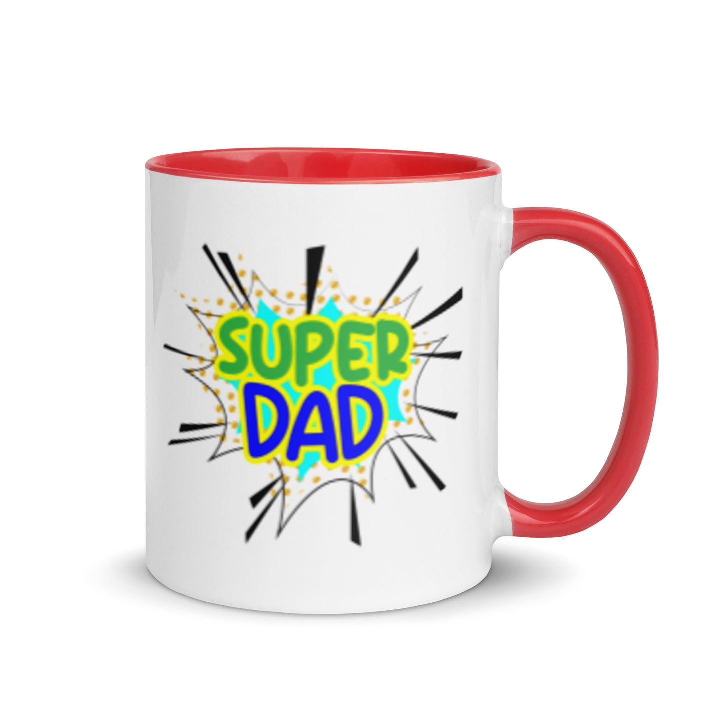 Taza de café con el texto "Super Dad Hero" para inspirarte a diario