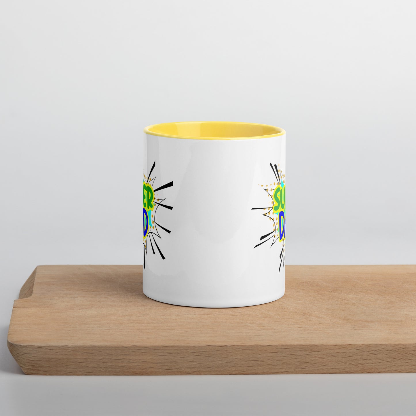 Taza de café con el texto "Super Dad Hero" para inspirarte a diario