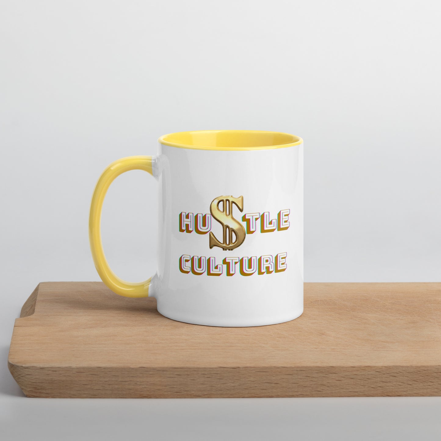 Taza con el símbolo del dólar y la cultura del ajetreo