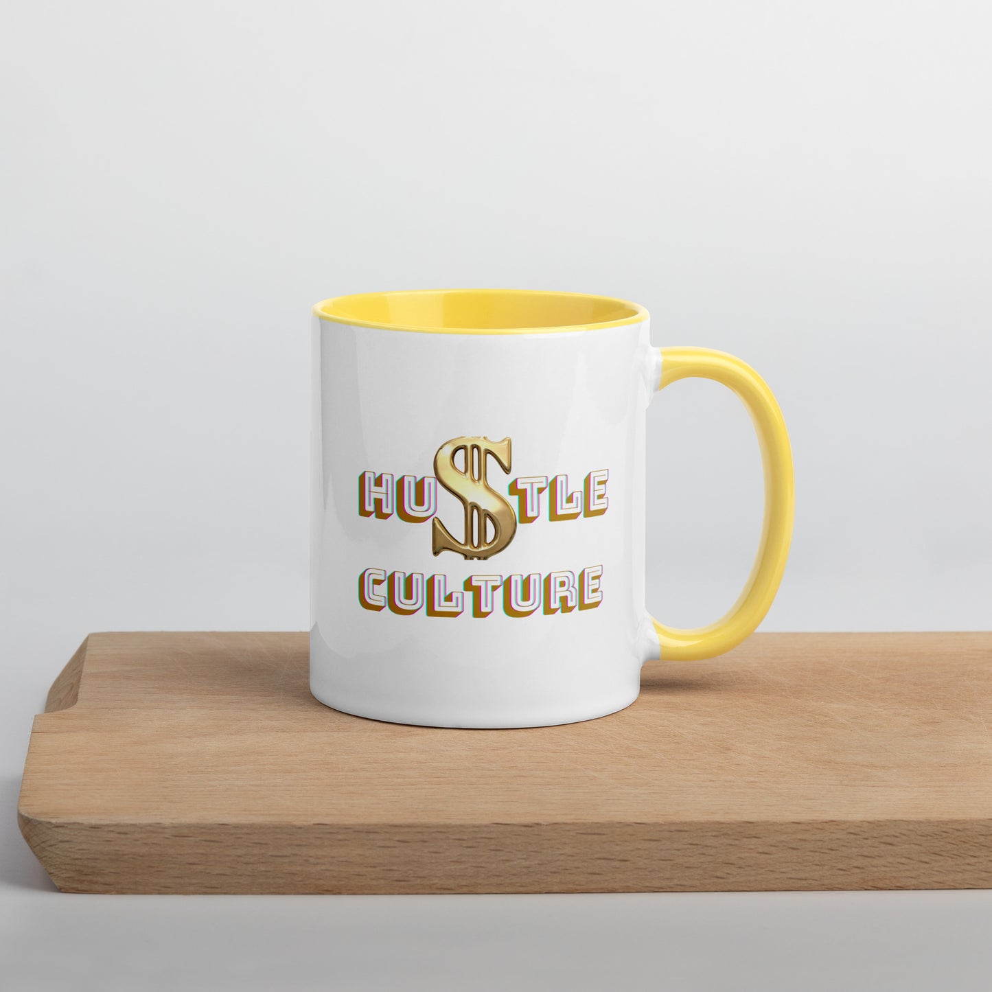 Taza con el símbolo del dólar y la cultura del ajetreo