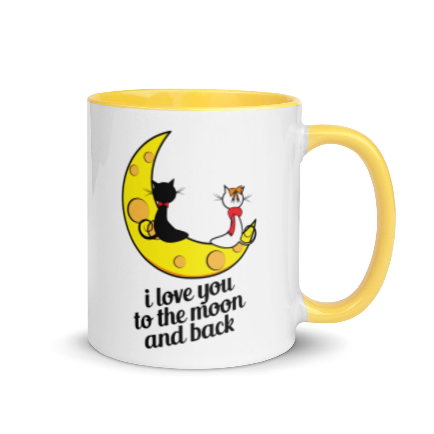 Amor más allá de las estrellas: taza de café romántica con felinos a la luz de la luna