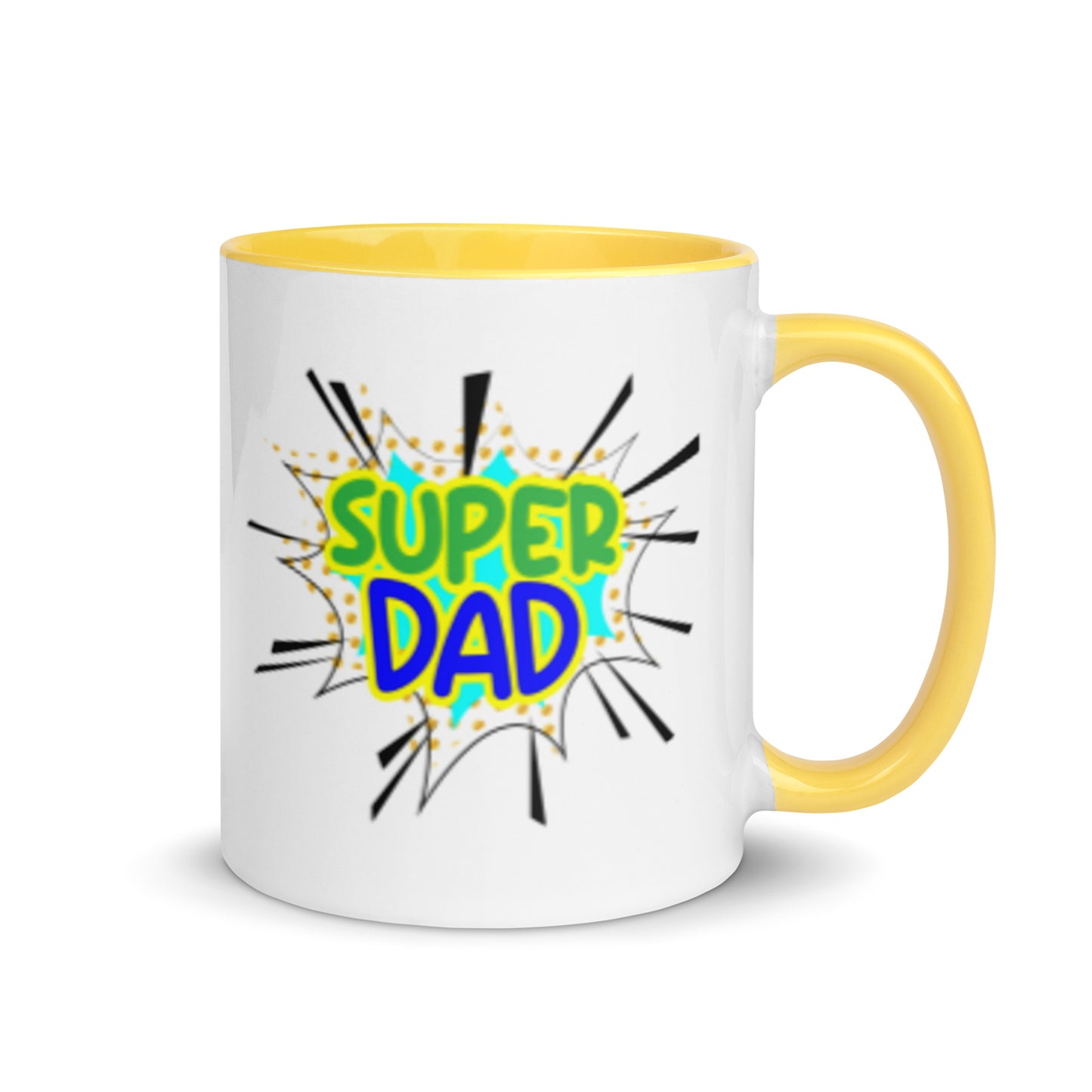 Taza de café con el texto "Super Dad Hero" para inspirarte a diario