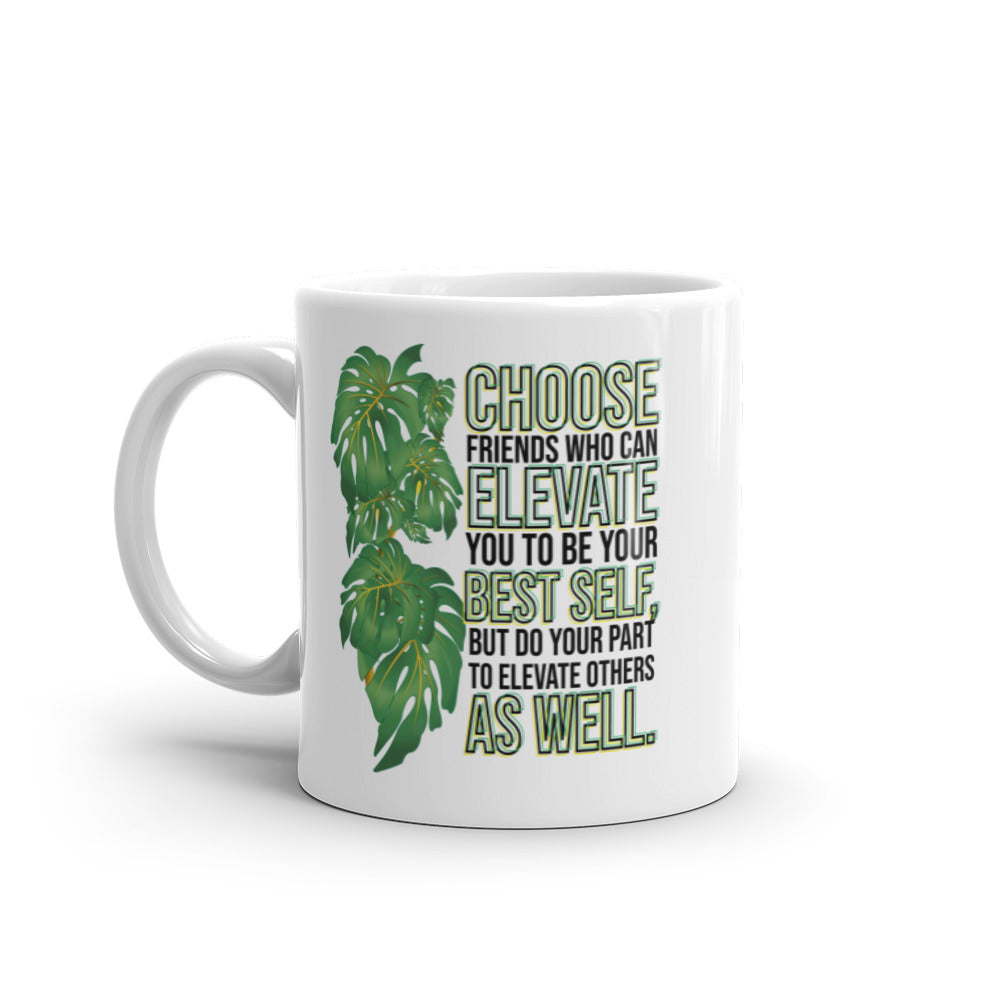 Taza de café Hojas verdes de la amistad: Elevarnos y animarnos juntos