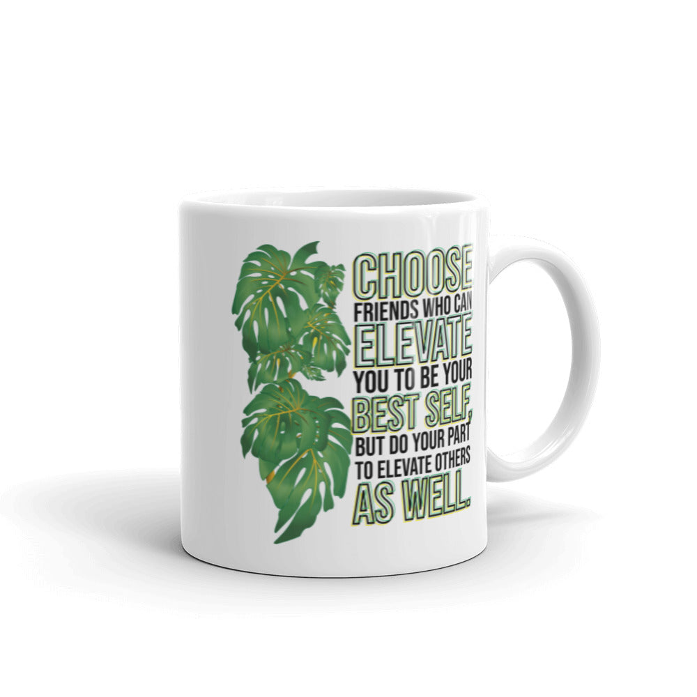 Taza de café Hojas verdes de la amistad: Elevarnos y animarnos juntos