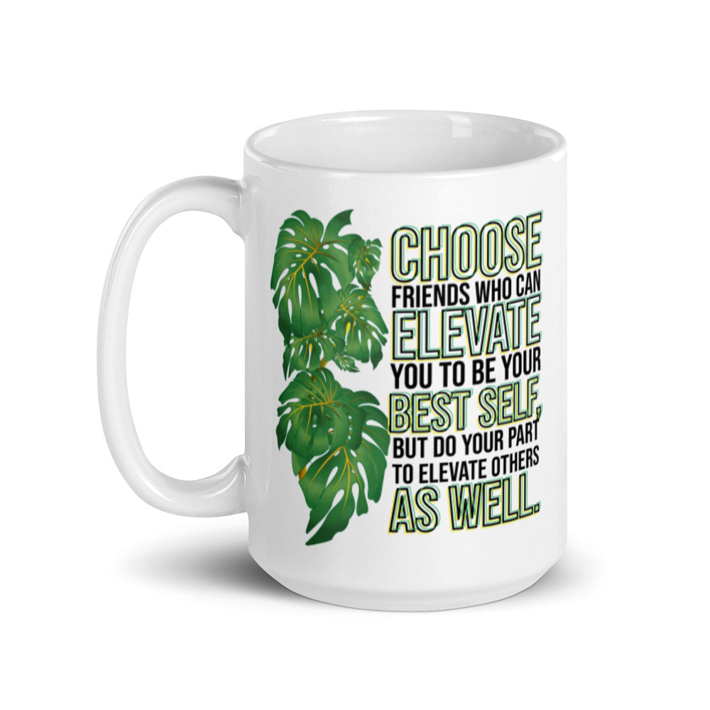 Taza de café Hojas verdes de la amistad: Elevarnos y animarnos juntos