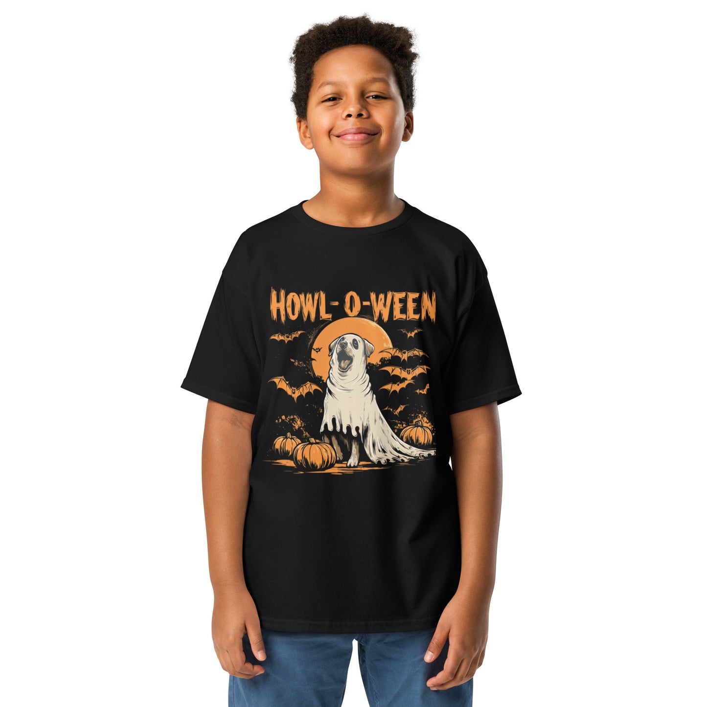 “Howl-O-Ween” T-Shirt – Cute Ghost Dog Halloween Apparel