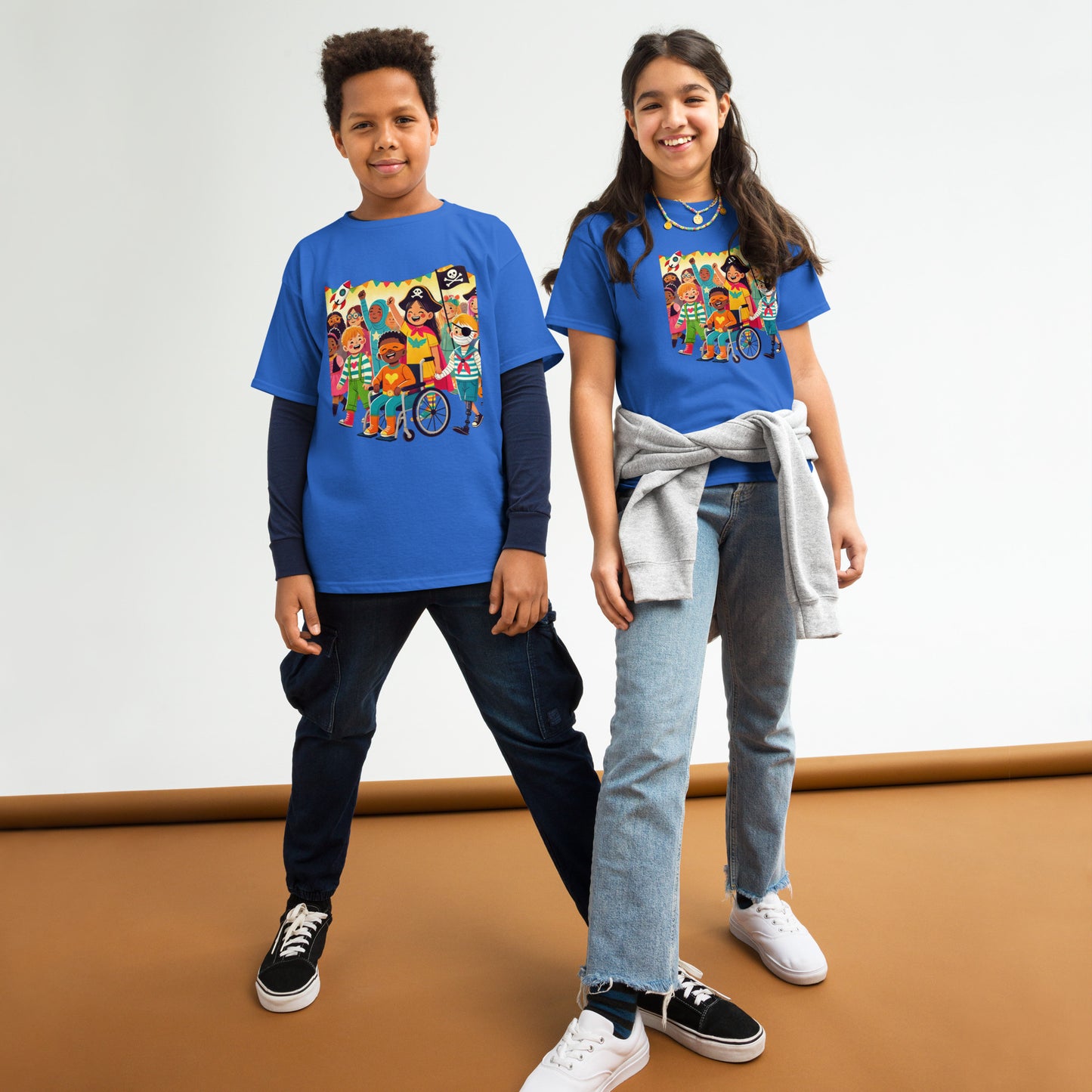 “Celebrate Together” Inclusive Halloween T-Shirt – Fun and Diverse Kids’ Costume Design
