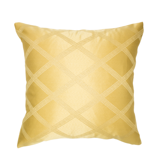 Golden Yellow Satin Throw Pillow Cover - Luxurious 16x16 and 14x14 Decorative Cushion for Living Room, Bedroom, and Office Decor