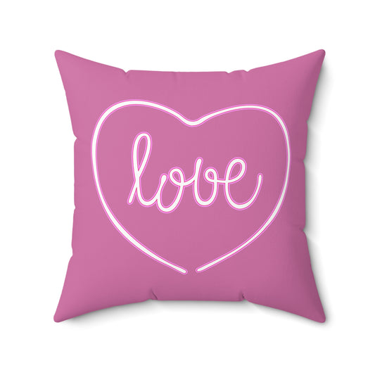 Bonita almohada con líneas de amor en color rosa