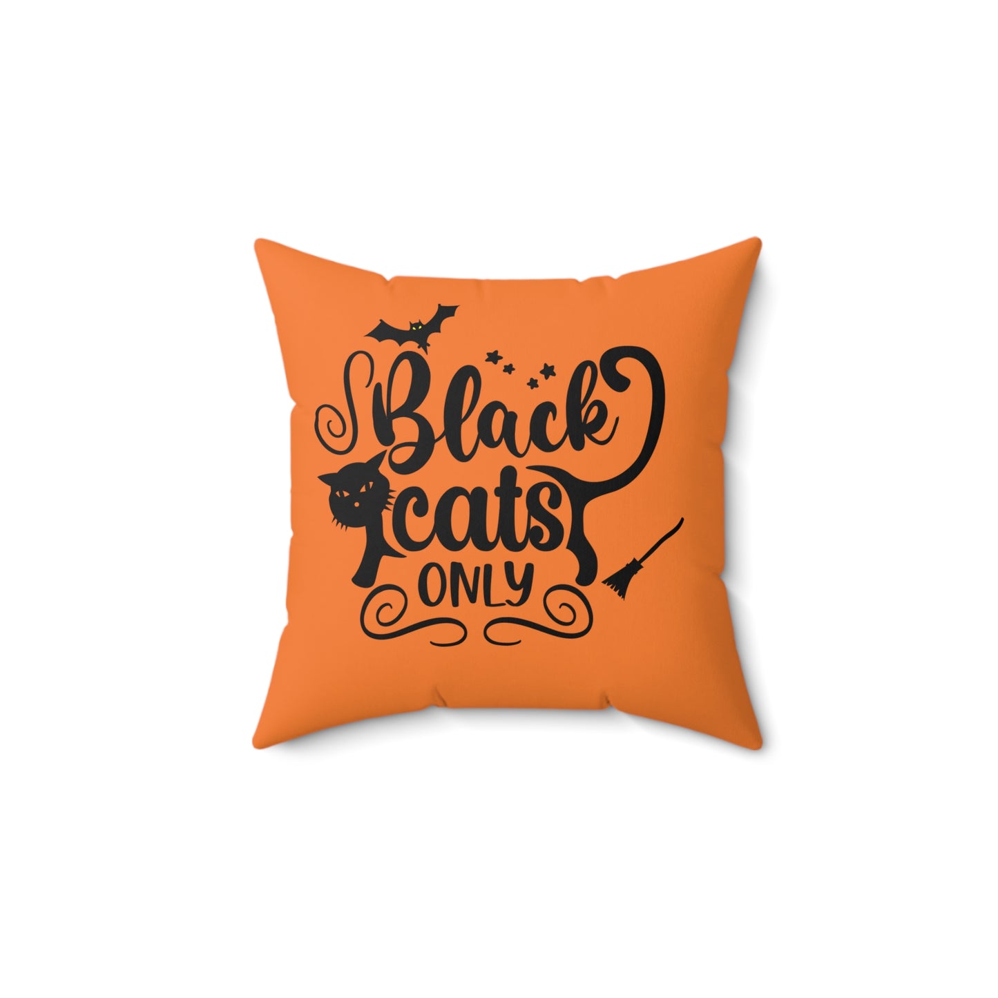 Halloween Black Cats Only Throw Pillow, Orange And Black Halloween Throw Pillow, Couch Pillows , Cute Halloween Pillows, Patio Decor