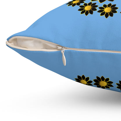 Almohada decorativa azul y dorada, almohada cuadrada con funda para decoración de habitación, almohada de poliéster de calidad lujosa, almohada elegante para regalo