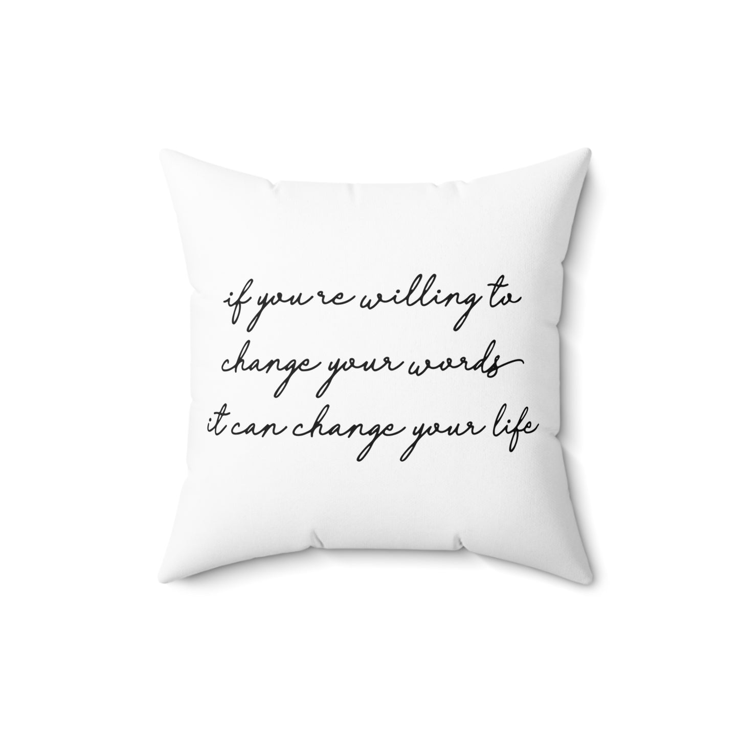 Transformative Words - White Throw Pillow