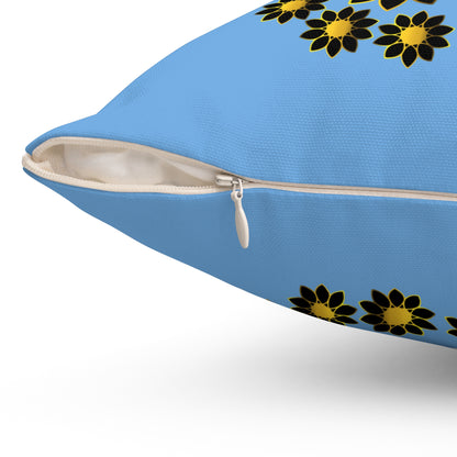 Almohada decorativa azul y dorada, almohada cuadrada con funda para decoración de habitación, almohada de poliéster de calidad lujosa, almohada elegante para regalo