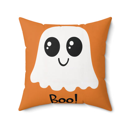 Adorable “Boo!” Ghost Halloween Throw Pillow – Cute Spooky Home Decor