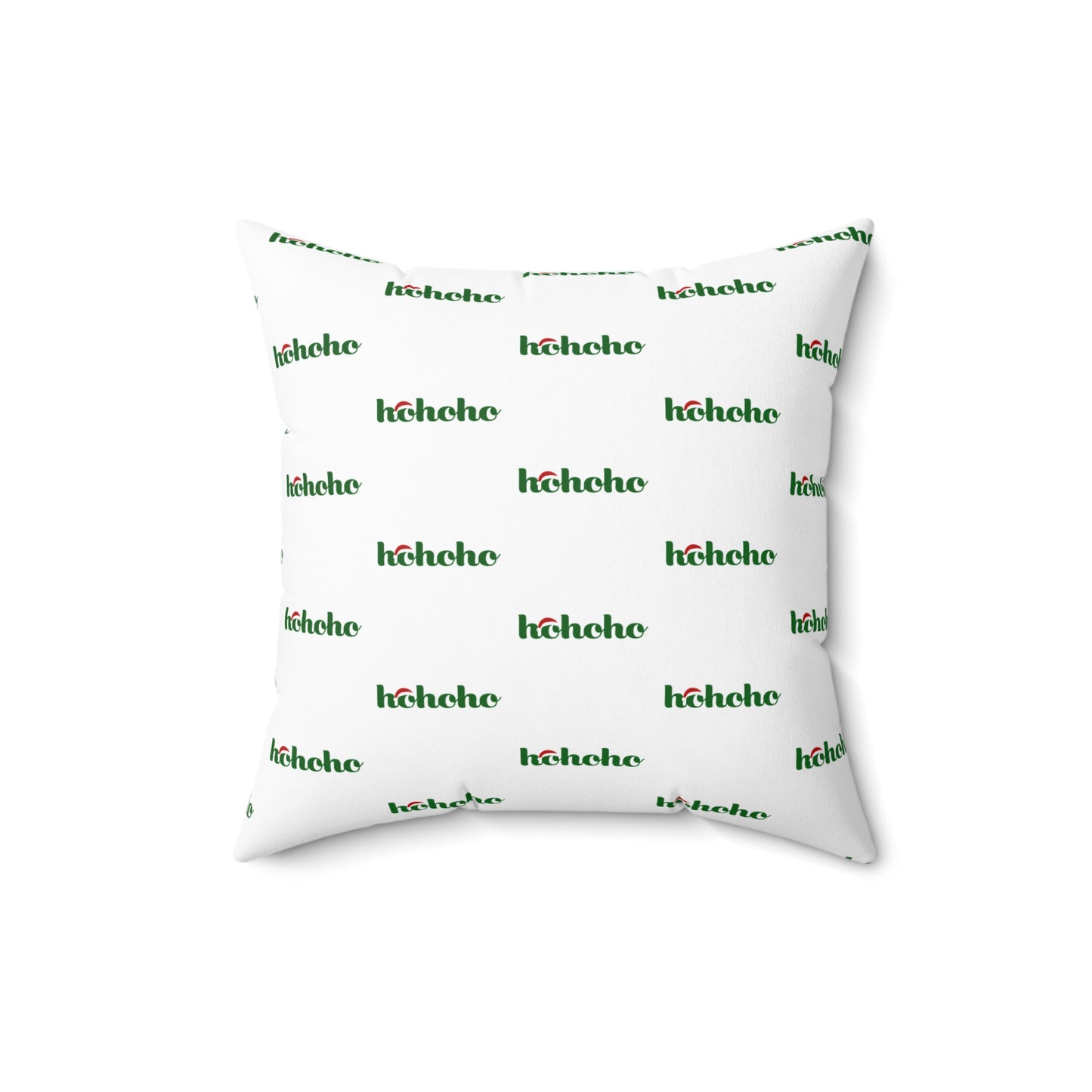 Festive HoHoHo Pattern White Throw Pillow – Holiday Joy for Home or Office