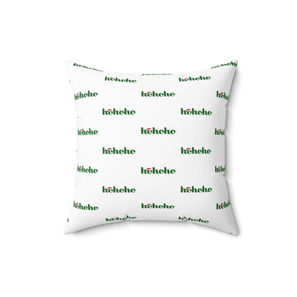 Festive HoHoHo Pattern White Throw Pillow – Holiday Joy for Home or Office