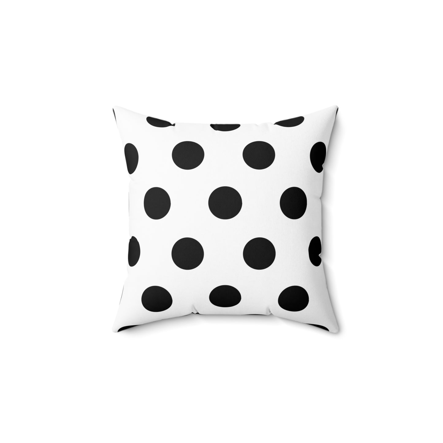 Black And White Polka Dot Throw Pillow, Square Polyester Pillow, Large Polka Dot Accent Pillow, 18x18 Inch Room Decor Throw Pillow