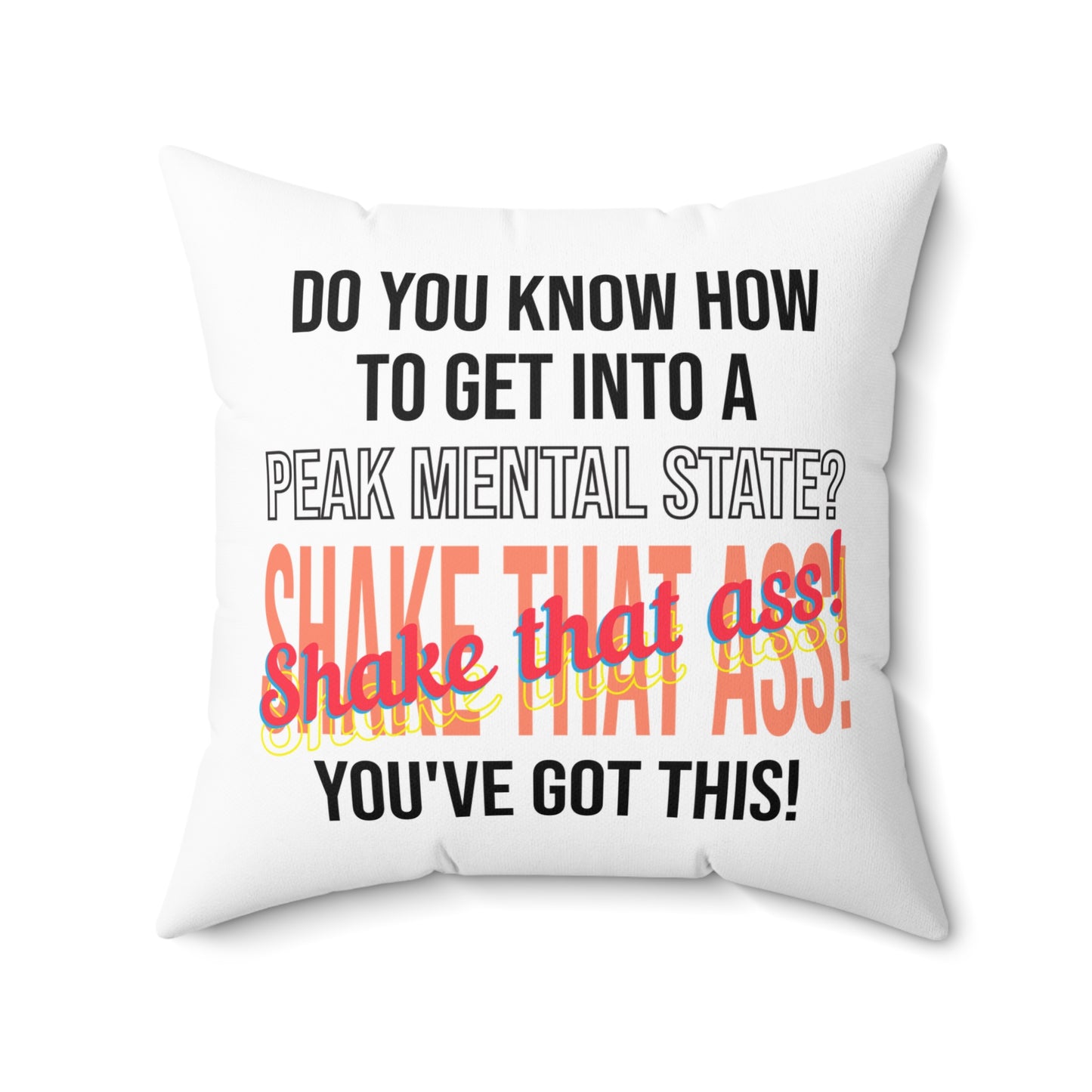 Coussin de motivation Shake That Ass, coussin d'affirmation quotidien, cadeau inspirant pour un ami, cadeau de pendaison de crémaillère, inspiré de Tony Robbins