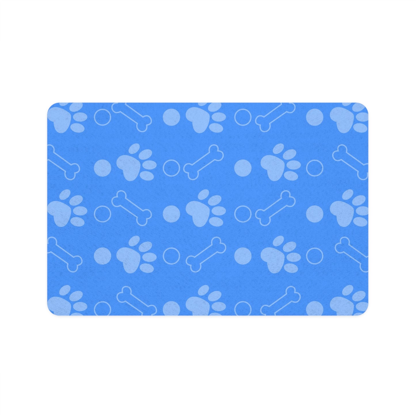 Paws & Bones Blue Pet Food Mat: A Playful Dining Experience