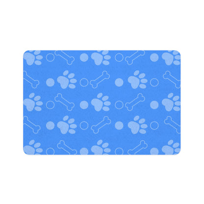 Paws & Bones Blue Pet Food Mat: A Playful Dining Experience