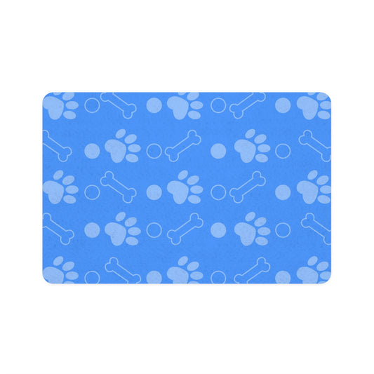 Paws & Bones Blue Pet Food Mat: A Playful Dining Experience