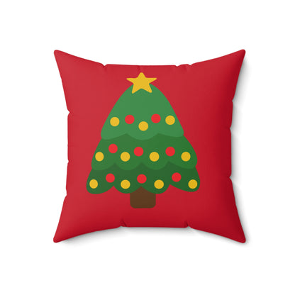 Christmas Tree Throw Pillow – Festive Decoration for Home or Office – Soft, Durable and Stylish – 18 x 18 Inches