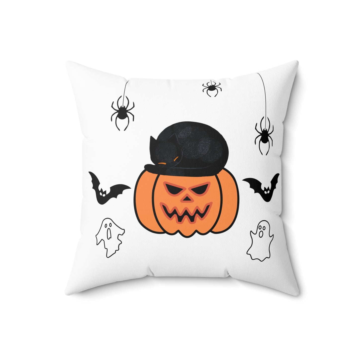 Coussin Chat Noir Avec Citrouille, Coussin Chat Noir, Coussin Citrouille, Coussin Décoratif Halloween, Coussin Décoratif Automne, Amoureux Des Chats, Décor Halloween